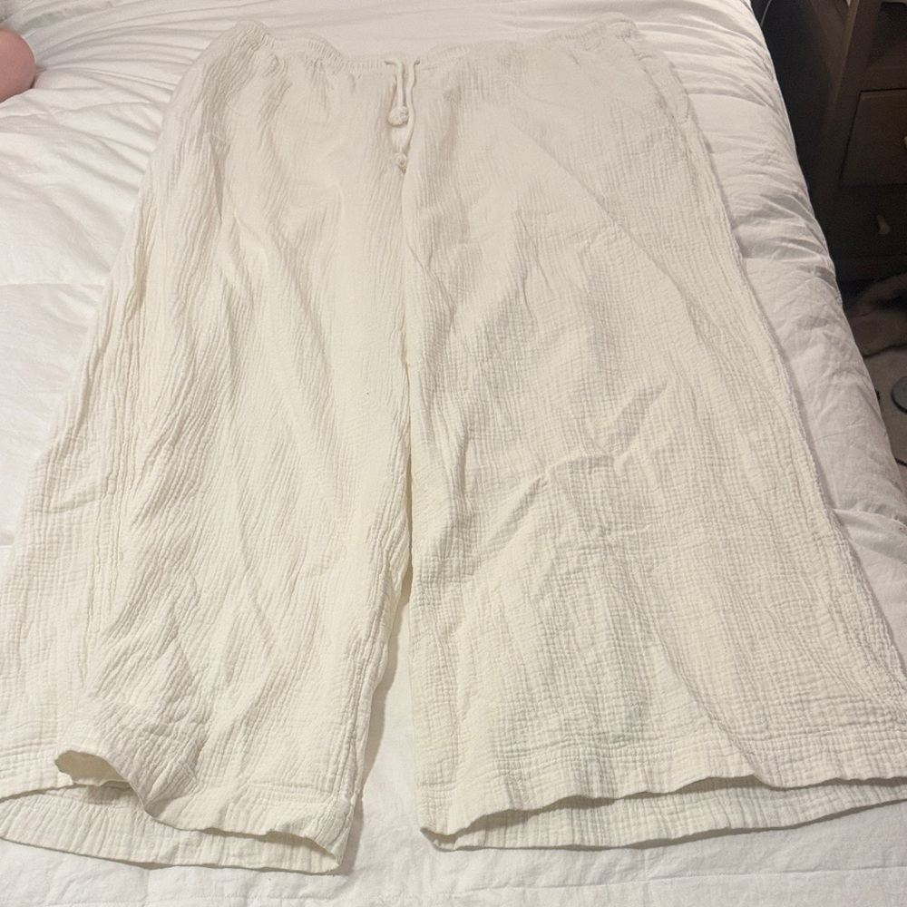 Madewell Off-White Textured Trousers